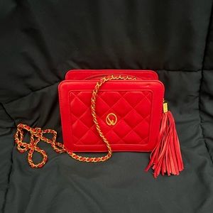 Perfect condition red St.John crossbody bag with gold hardware